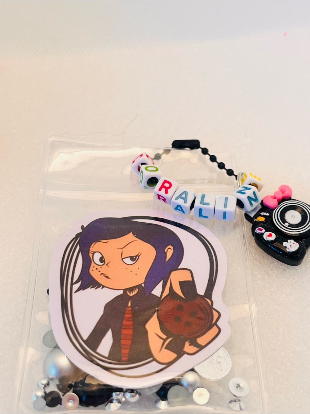 Hand Crafted Resin Coraline Phone Case with Black Accents - Picture 6 of 10